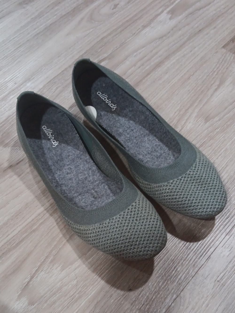 Allbirds Olive Knit Ballet Flats Size 9